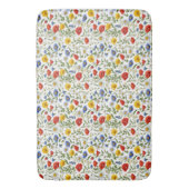 Kleurrijke Floral Wildflower  Modern Patterned Badmat (Voorkant Verticaal)