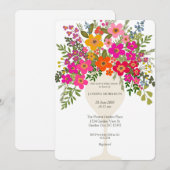 Kleurrijke Floral Wine Glass Vrijgezellenfeest Kaart (Voorkant / Achterkant)