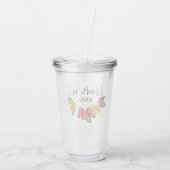 Kleurrijke Floral Wreath Modern Good Vibes Acryl Drinkbeker (Achterkant)