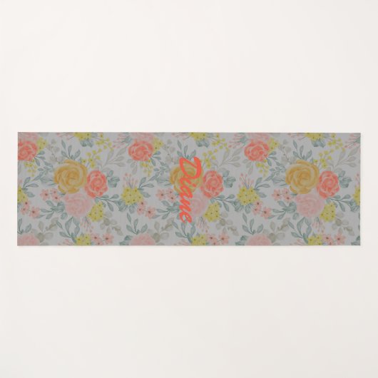 Kleurrijke Floral Yogamat (Voorkant (horizontaal))