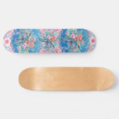 Kleurrijke Floral Zee Turtle Wide Skateboard (Horizontaal)