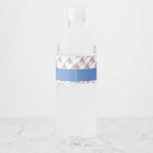 Kleurrijke florale afdruk op wit waterfles etiket (Achterkant)