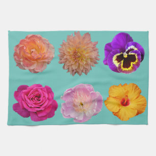 Kleurrijke florale afdruk theedoek
