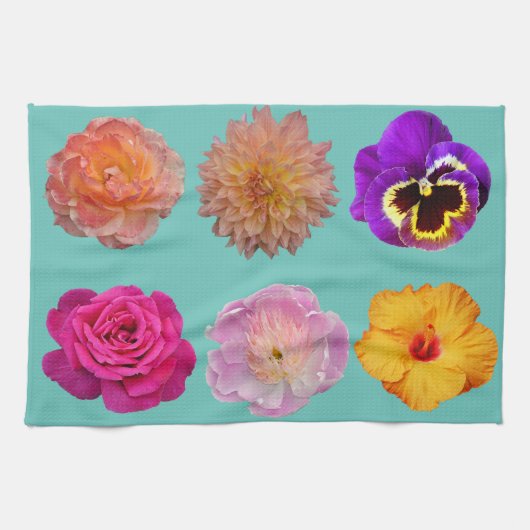 Kleurrijke florale afdruk theedoek (Horizontaal)