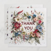 Kleurrijke florale bedankkaart (Voorkant / Achterkant)
