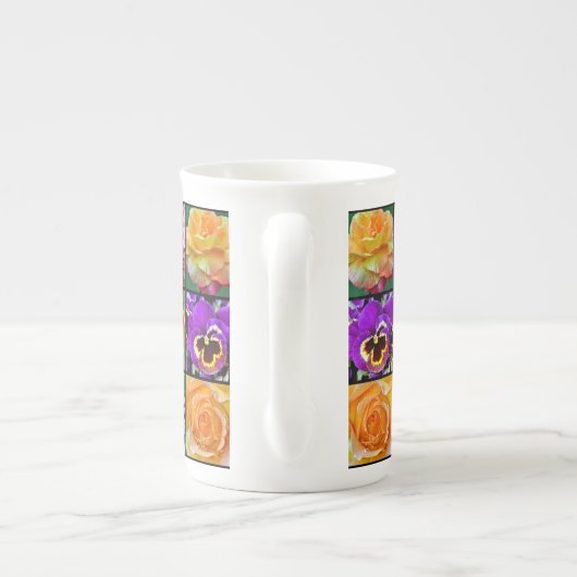 Kleurrijke florale collage botchina mok (Achterkant)