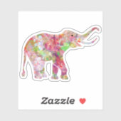 Kleurrijke florale collage cCute elephant Sticker (Vel)
