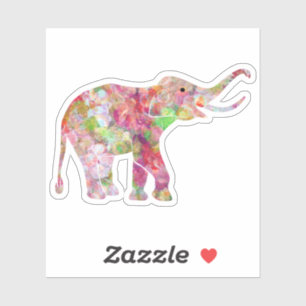 Kleurrijke florale collage cCute elephant Sticker