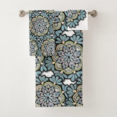 Kleurrijke florale design badhanddoekset bad handdoek (Insitu)