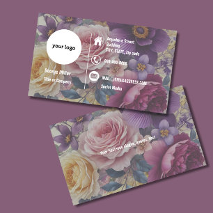 kleurrijke florale elegante Professional logo Visitekaartje