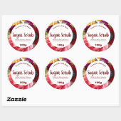 Kleurrijke florale exfoliërende suiker body scrub  ronde sticker (Vel)