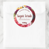 Kleurrijke florale exfoliërende suiker body scrub  ronde sticker (Tas)