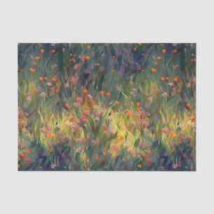 Kleurrijke florale, impressionistische natuurbloem tissuepapier