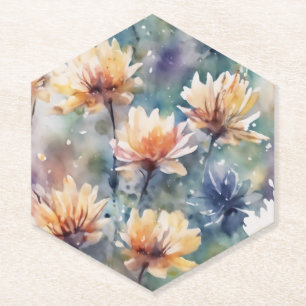 Kleurrijke florale kartonnen onderzetters