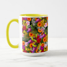 KLEURRIJKE, FLORALE KOFFIEBEEKER
