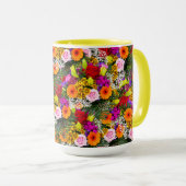 KLEURRIJKE, FLORALE KOFFIEBEEKER MOK (Voorkant rechts)