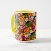 KLEURRIJKE, FLORALE KOFFIEBEEKER MOK (Voorkant links)