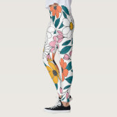 kleurrijke florale kunst leggings (Links)
