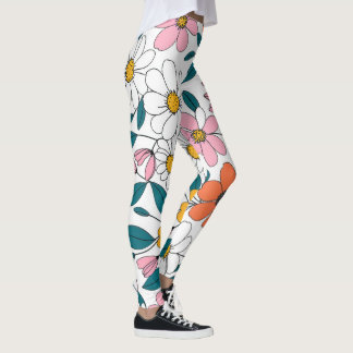 kleurrijke florale kunst leggings