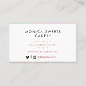 kleurrijke florale logo, aangepast bakkerij visitekaartje (Achterkant)