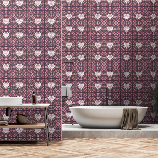 Kleurrijke florale moederdag behang (Badkamer)