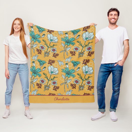 Kleurrijke florale naadloze patroon, gepersonalise fleece deken (In situ)