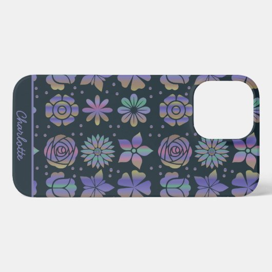 Kleurrijke florale naadloze patroon, gepersonalise iPhone hoesje (Achterkant horizontaal)