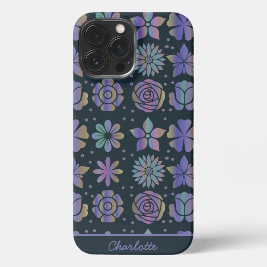 Kleurrijke florale naadloze patroon, gepersonalise iPhone hoesje (Achterkant)