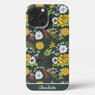 Kleurrijke florale naadloze patroon, gepersonalise iPhone 13 pro max hoesje
