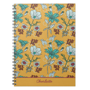 Kleurrijke florale naadloze patroon, gepersonalise notitieboek
