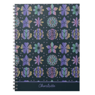 Kleurrijke florale naadloze patroon, gepersonalise notitieboek