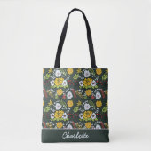 Kleurrijke florale naadloze patroon, gepersonalise tote bag (Voorkant)