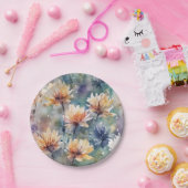 Kleurrijke florale papieren bordje (Feest)
