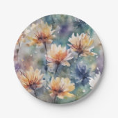 Kleurrijke florale papieren bordje (Voorkant)