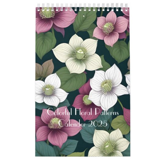 Kleurrijke florale patronen kalender (Hoes)