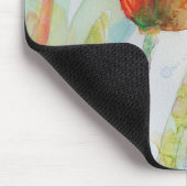 Kleurrijke florale Waterverf Tulp en Butterfly Muismat (Hoek)