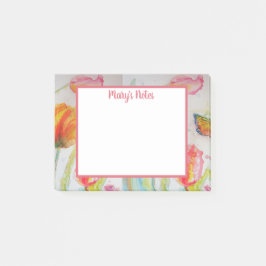 Kleurrijke florale Waterverf Tulp en Butterfly Post-it® Notes