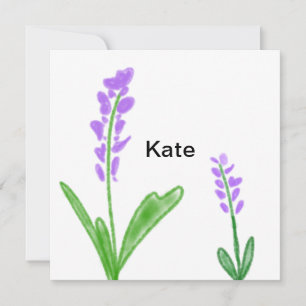 Kleurrijke florale waterverf voeg naamtekst toe kaart