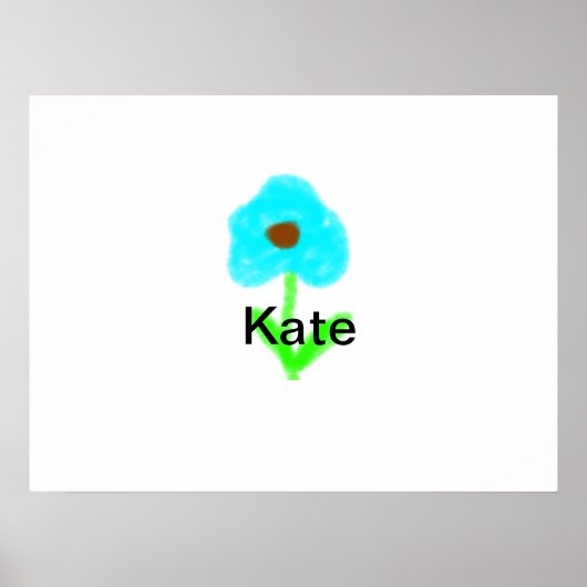 Kleurrijke florale waterverf voeg naamtekst toe poster (Voorkant)