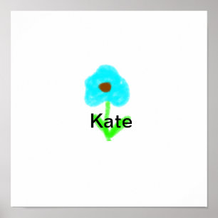 Kleurrijke florale waterverf voeg naamtekst toe poster