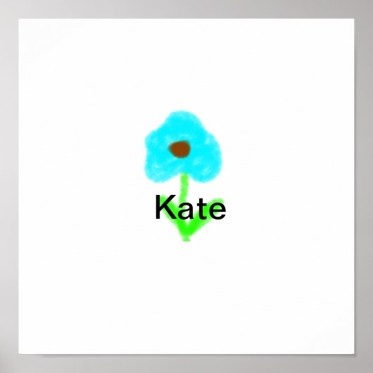 Kleurrijke florale waterverf voeg naamtekst toe poster (Voorkant)