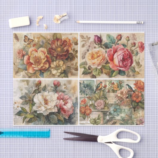 Kleurrijke Florals Tissuepapier (Craft)