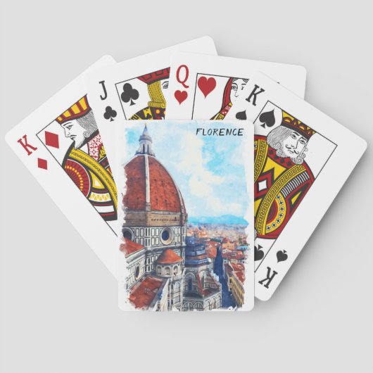 Kleurrijke Florence Italië Duomo kathedraal Pokerkaarten (Achterkant)