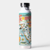Kleurrijke  Florida Briefkaart kaart Waterfles (Links)