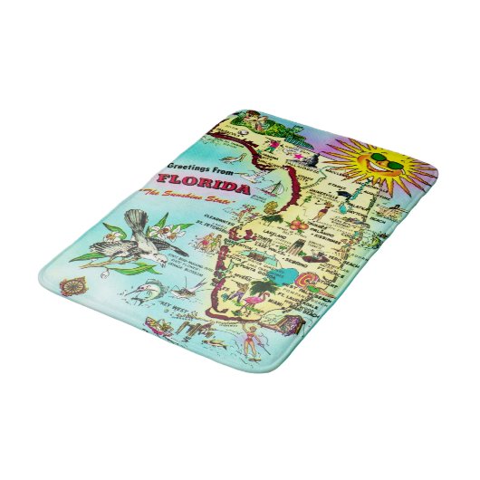 Kleurrijke Florida Groeten Badmat (Gekanteld)