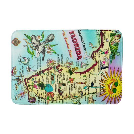Kleurrijke Florida Groeten Badmat (Voorkant)