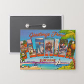 Kleurrijke Florida Groeten Button (Voorkant / Achterkant)