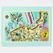 Kleurrijke Florida Groeten  Fleece Deken (Voorkant (Horizontaal))