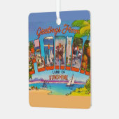 Kleurrijke Florida Groeten Metalen Ornament (Voorkant links)