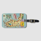  kleurrijke Florida kaart Bagagelabel (Voorkant (horizontaal))